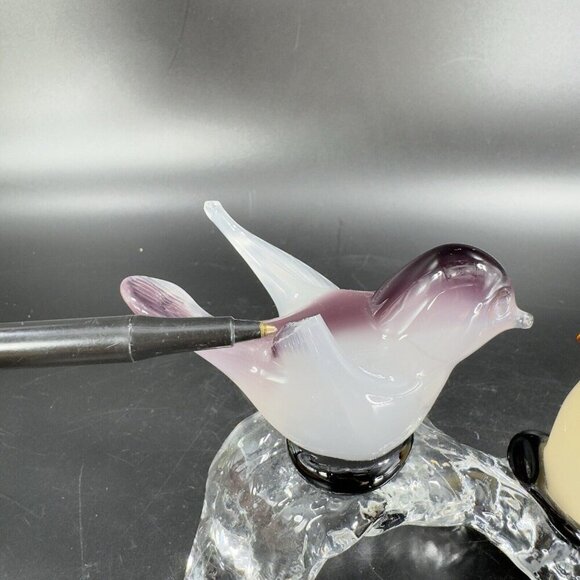Venetian Italian Glass Love Birds Figurine Decor Opaline Glass Hand Made AS IS - Picture 7 of 16